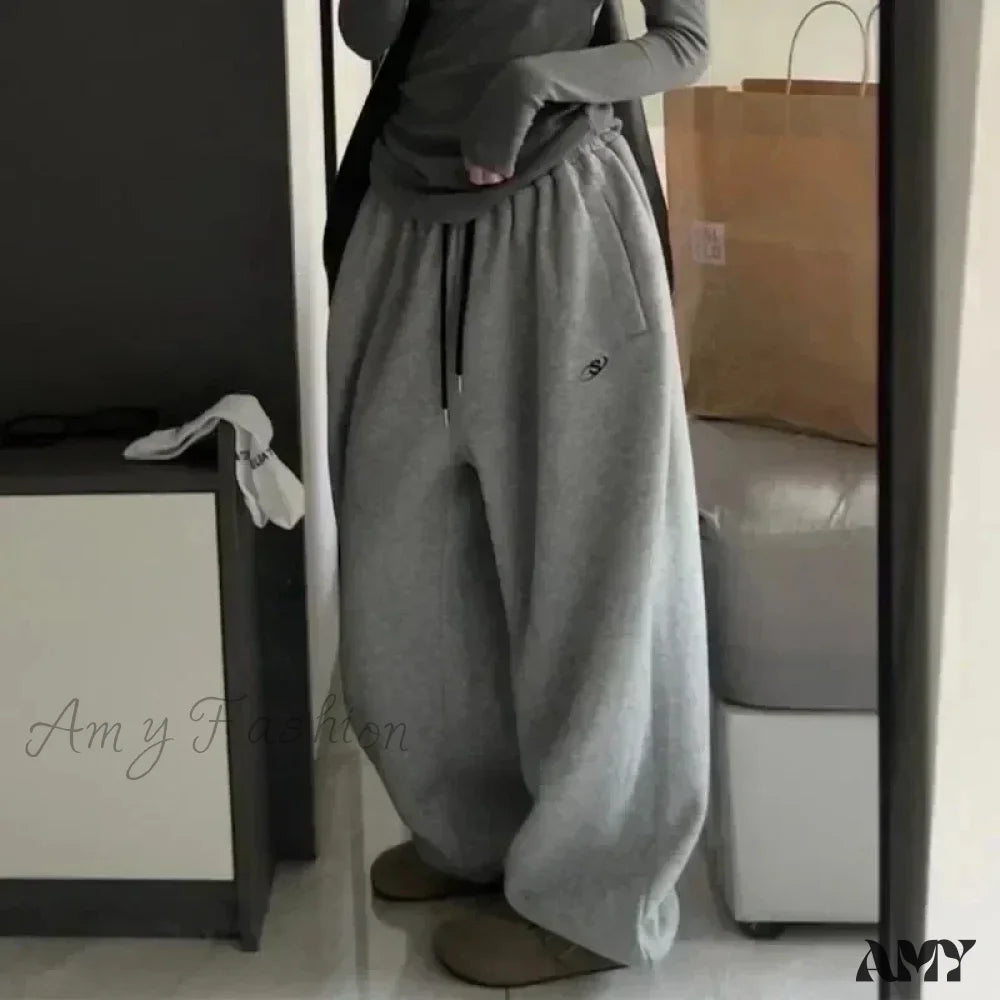 Weekend Steals Await Fleece Sweat Oversized Harajuku Thick Wide Leg Pants