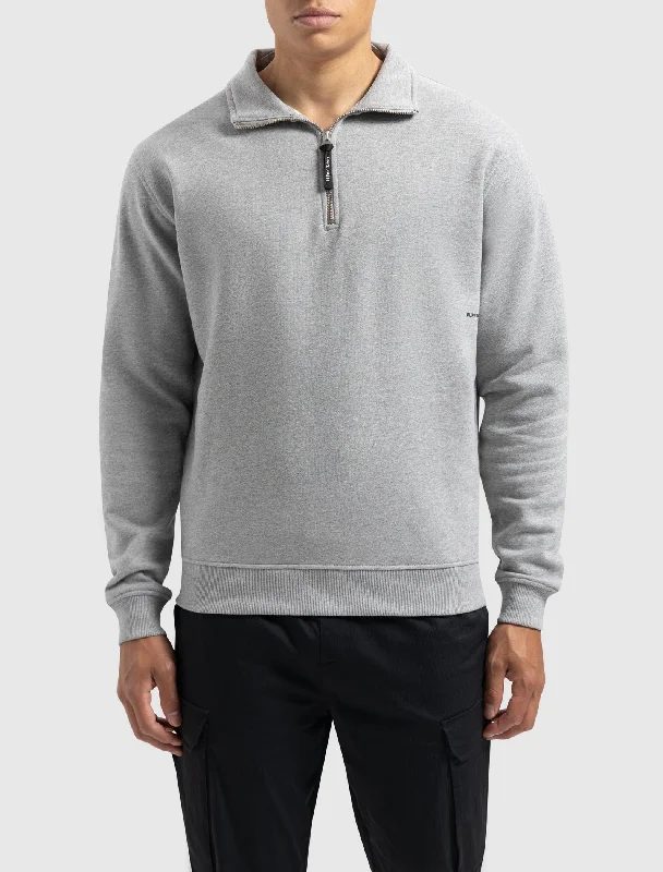 Sideline Wordmark Halfzip Sweater | Grey