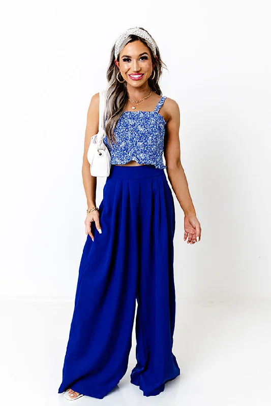Stock Clearance Forever Yours High Waist Pants In Royal Blue
