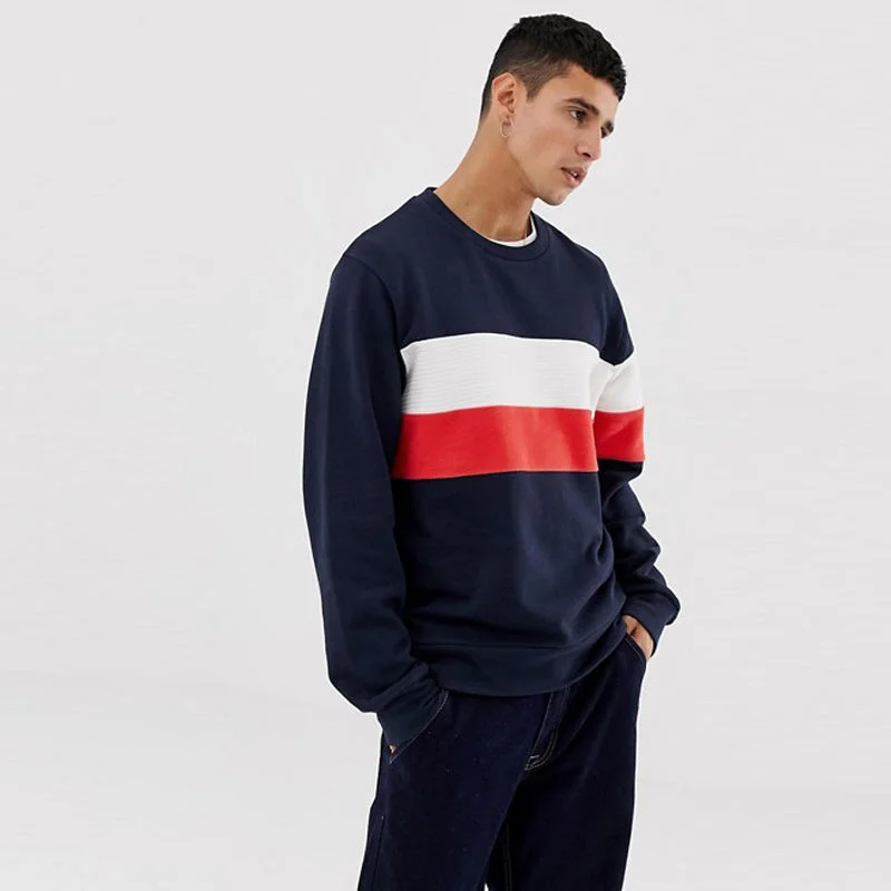 Mega Deal J&J Panel Stripe Navy Blue Sweatshirt 613