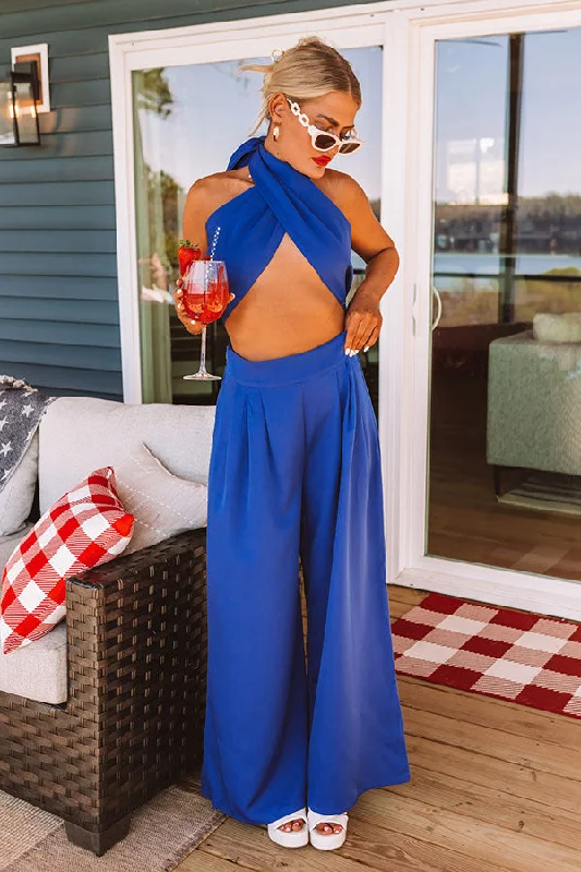 Weekend Wonders Await! Nearly Famous High Waist Pants In Royal Blue