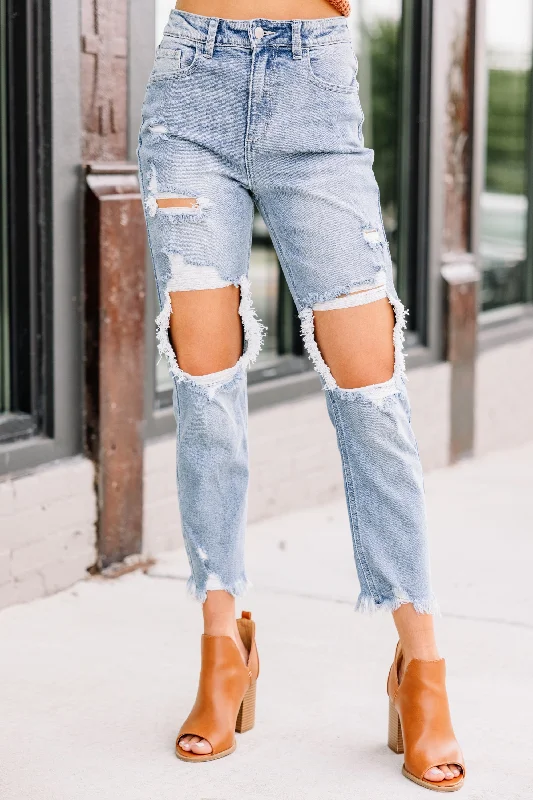 Act Fast Happening Now Light Wash Distressed Jeans