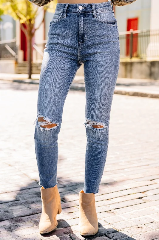 Hot Buy Can't Hide Medium Wash Distressed Jeans