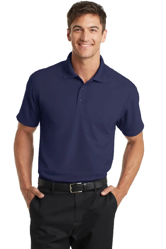 Port Authority Mens Dry Zone Moisture Wicking Short Sleeve Polo Shirt - True Navy Blue