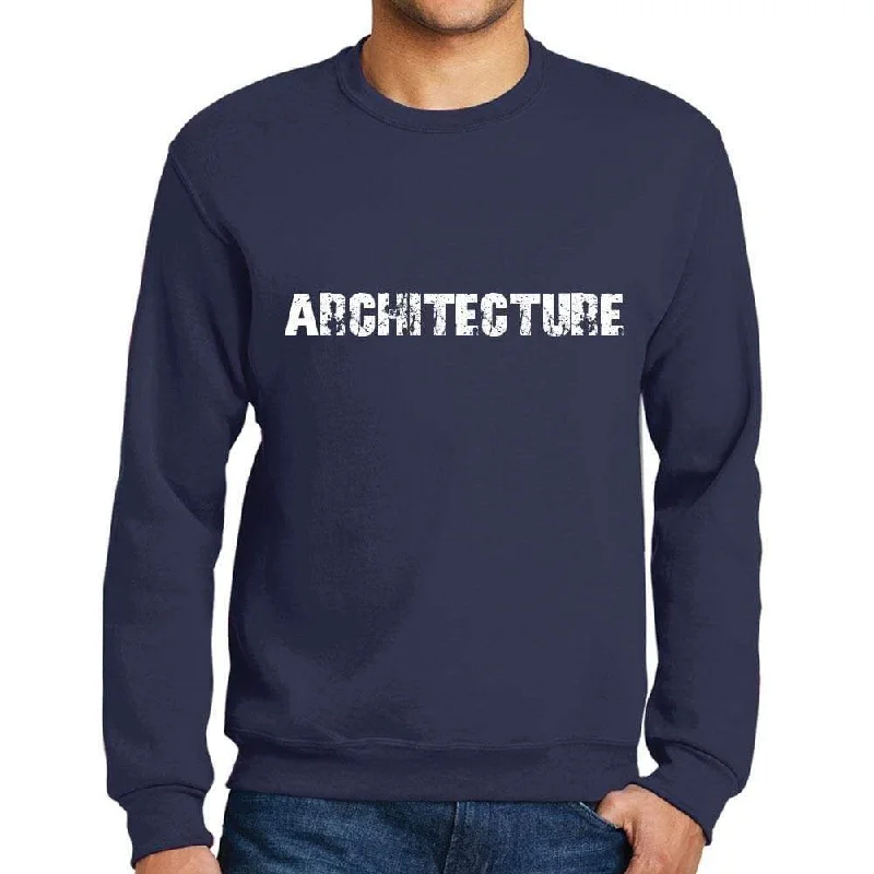 Discount Deals Men's Printed Graphic Sweatshirt Popular Words ARCHITECTURE French Navy Discount Deals Men's Printed Graphic Sweatshirt Popular Words ARCHITECTURE French Navy