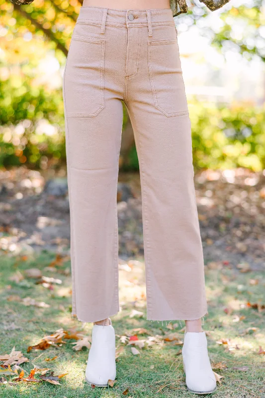 Online Exclusive All You Could Want Latte Brown Wide Leg Jeans