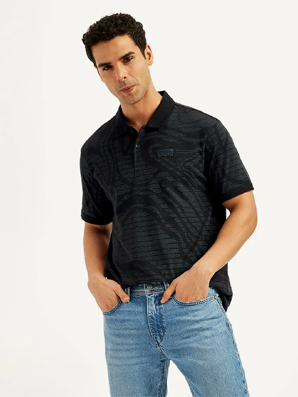 Weekend Bargains Await You Men's Abstract Print Slim Fit Polo T-Shirt