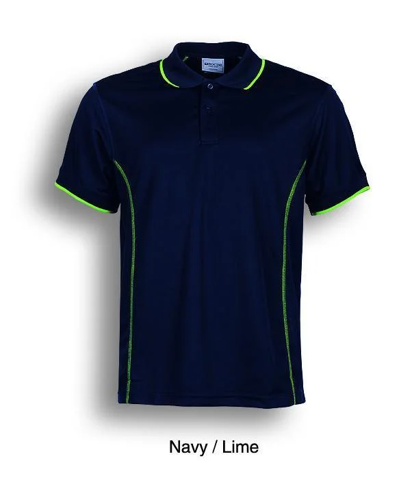 Mega Sale Essentials Golf S/S Polo - Navy/Lime