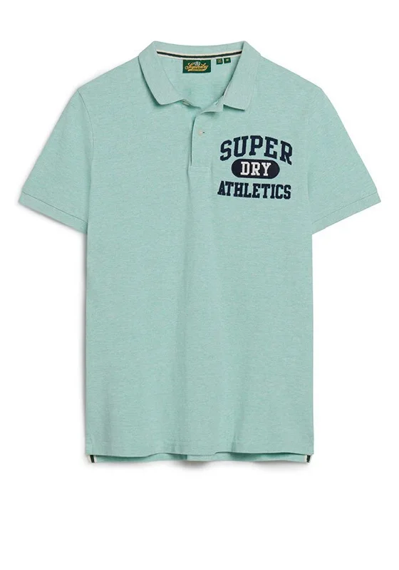 Extra Savings Superdry Applique Classic Fit Polo Shirt, Light Mint Green Marl
