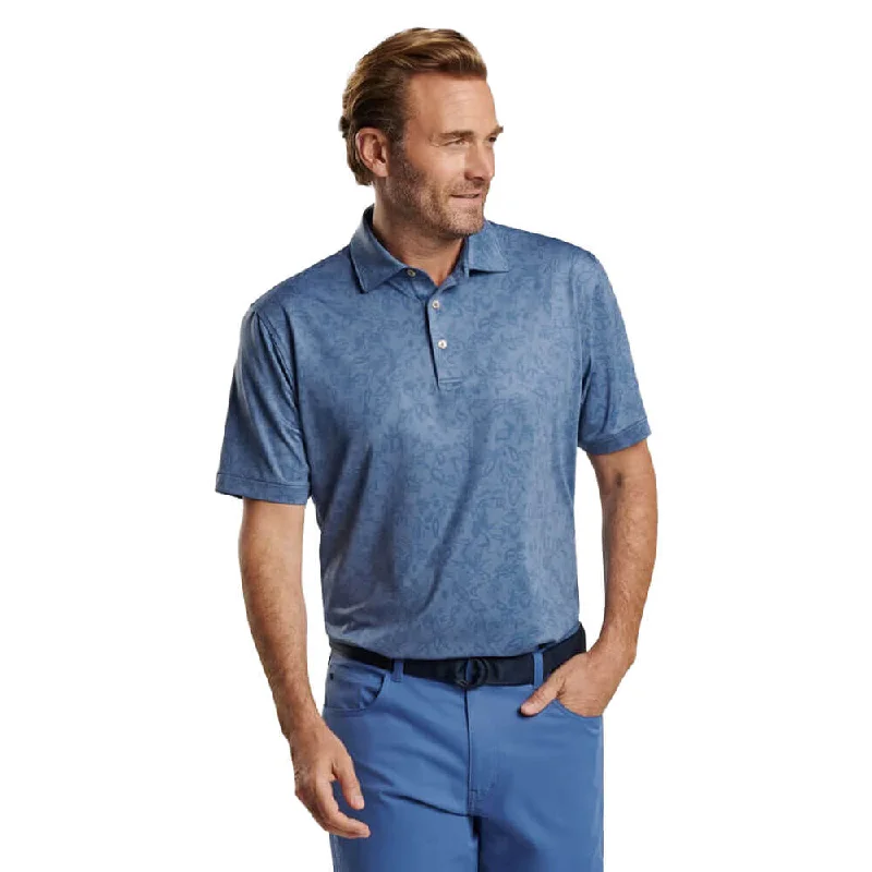 Last Chance Peter Millar Carrow Botanical Performance Jersey Polo Shirt - Astral Blue