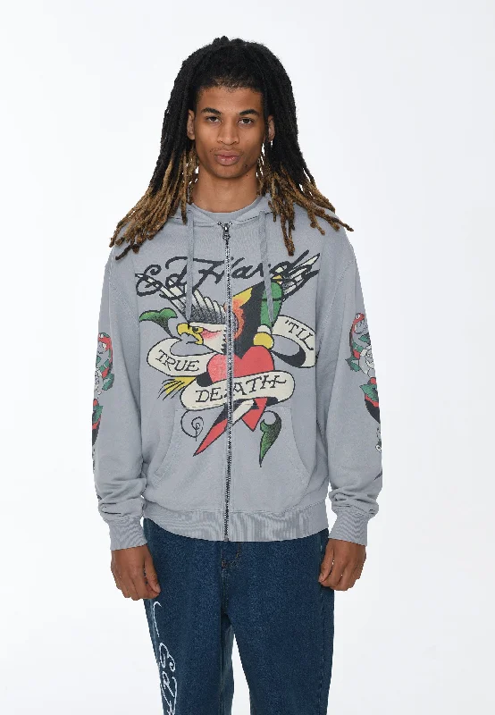 Lowest Price Mens True Snake Zip Through Hoodie - Grey