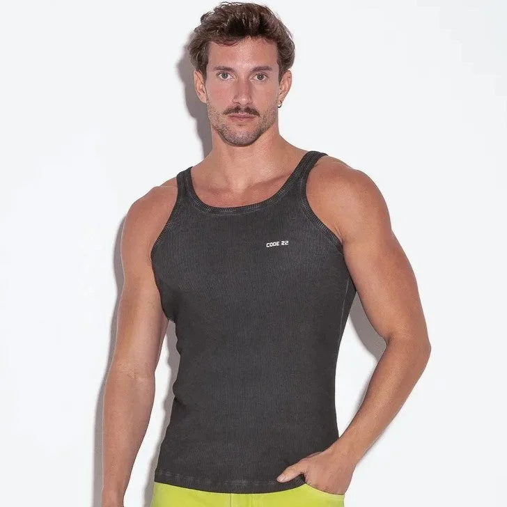 Best Bargains Code 22 Vintage ribbed cotton tank 3301 black