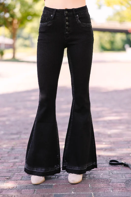 Limited Supply KanCan: Over The Moon High Rise Black Flare Jeans