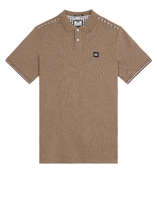 Deal Alert Sakai Polo Shirt Mocha Brown/Mid House Check
