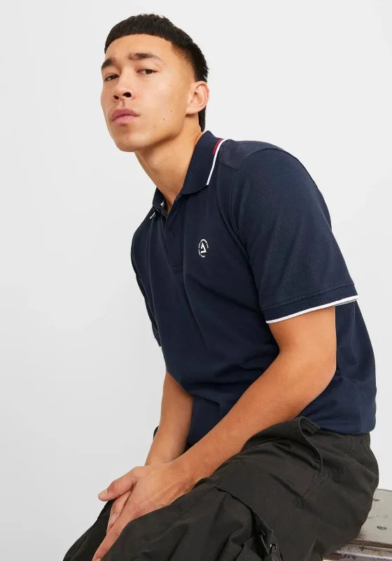 Great Deal Jack & Jones Logo Polo Shirt, Navy Blazer