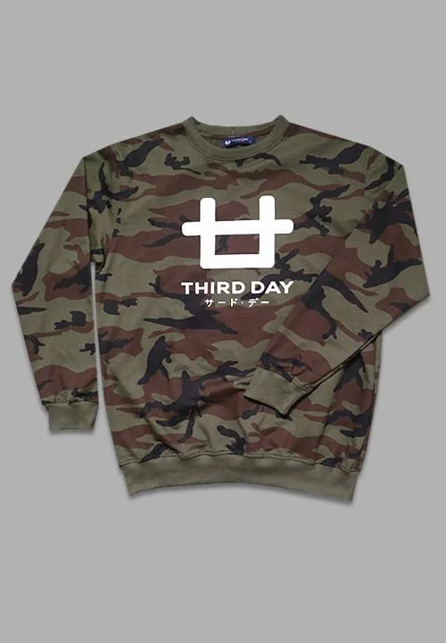 MTA55W Men Sweater Brwn Camo Logo