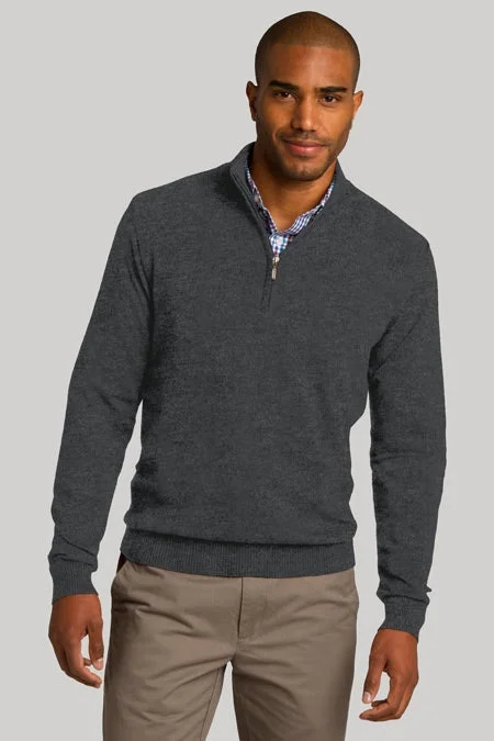 Men's Quarter Zip Sweater - Charcoal Heather