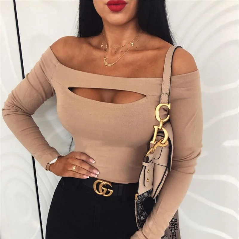 Flash Sale Fashion Women Sexy T Shirt Femme Off Shoulder Long Sleeve Tee Shirt Elegant Bandage Stretch Party Club tshirt Streetwear Flash Sale Fashion Women Sexy T Shirt Femme Off Shoulder Long Sleeve Tee Shirt Elegant Bandage Stretch Party Club tshirt Streetwear