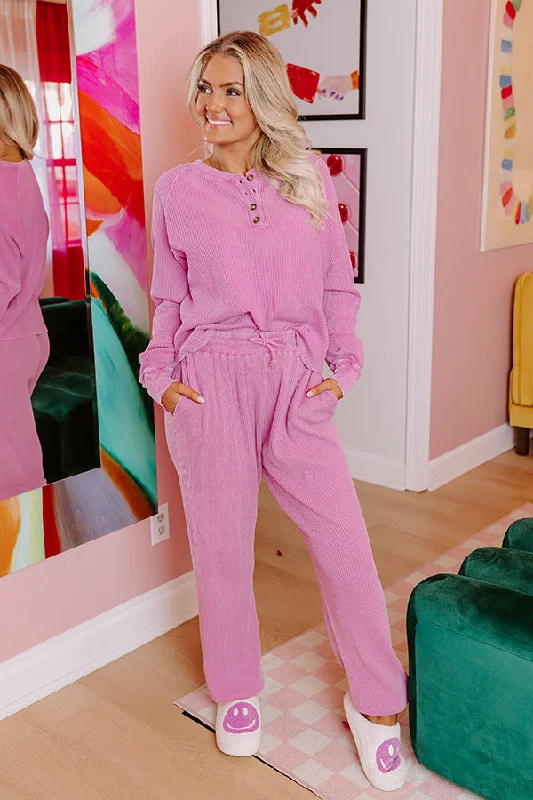 Hot Buy Wine And Unwind Waffle Knit Joggers In Violet