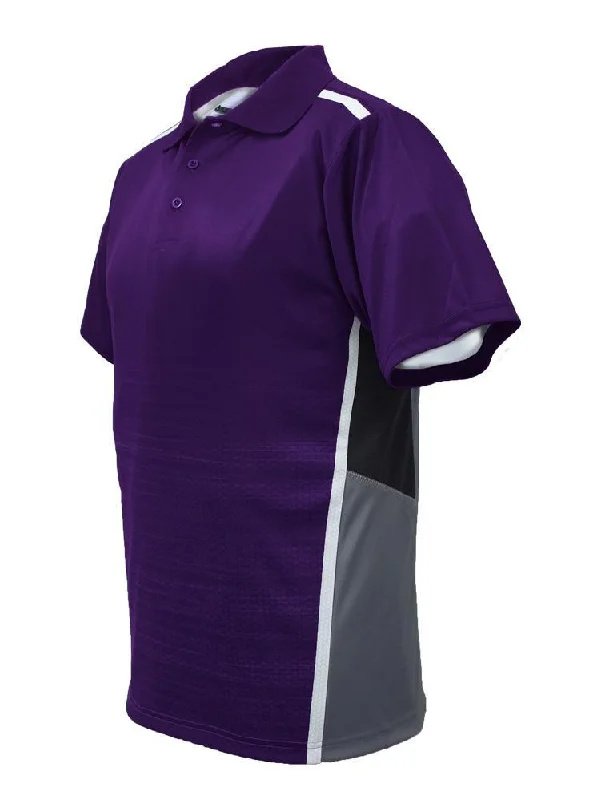 Fantastic Offers Sublimated Panel Golf Polo - Purple/Grey