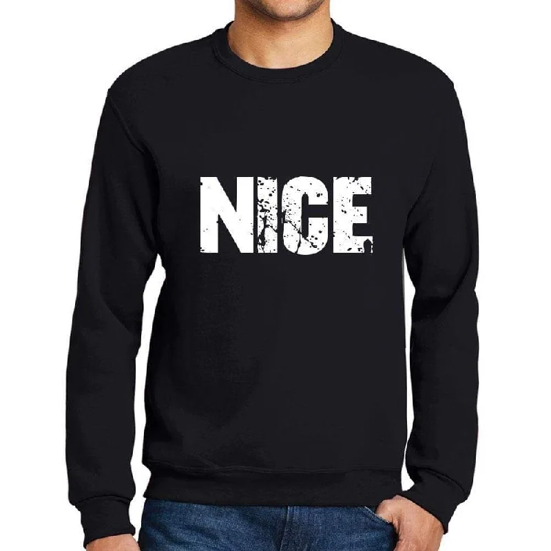Midnight Madness Men's Printed Graphic Sweatshirt Popular Words NICE Deep Black