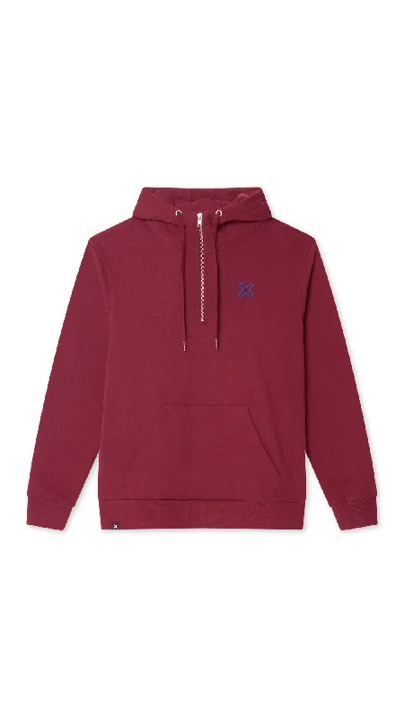 Price Cut HALF ZIP HOODIE REEF BURGUNDY