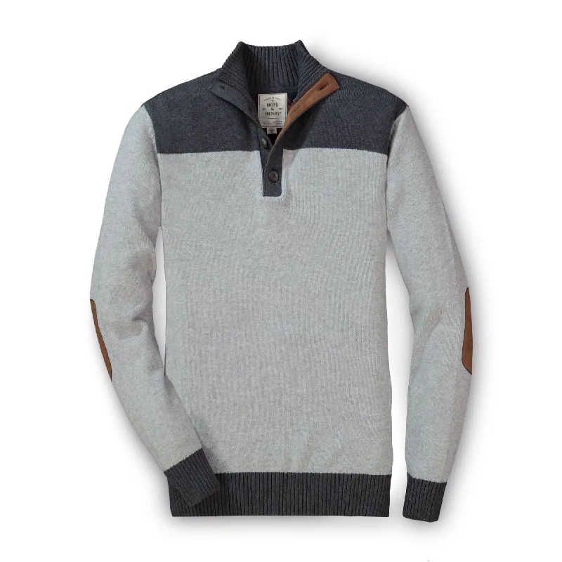 Contrast Sweater with Elbow Patches