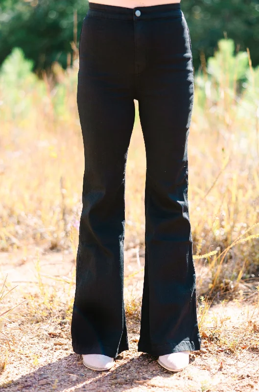 Overstock Clearance Break It Down Petite Black Flare Jeans