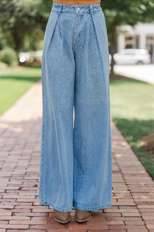Shop the Weekend Away Best Of You Medium Wash Denim Trousers