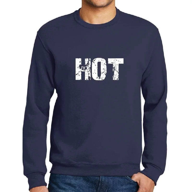 Exclusive Savings Men's Printed Graphic Sweatshirt Popular Words HOT French Navy