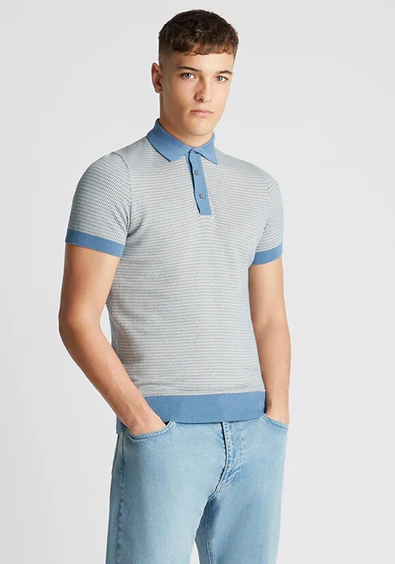 Savings Galore Remus Uomo Slim Fit Knitted Polo Shirt, Light Blue