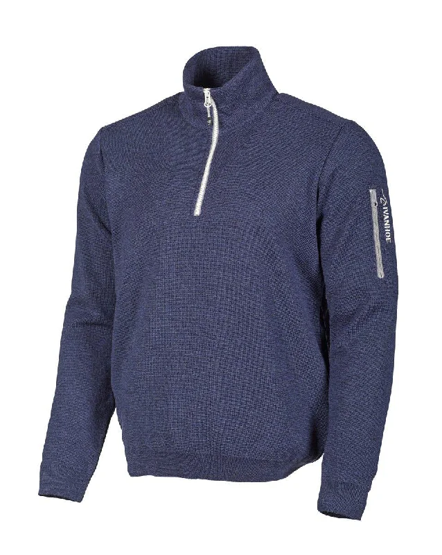Overstock Sale HADAR HALF ZIP, 100% MERINOWOLLE  — STEELBLUE