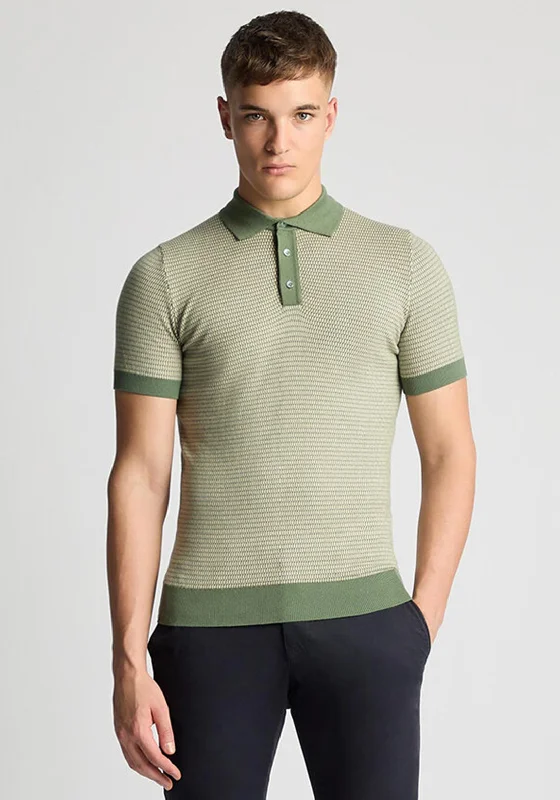 Midnight Madness Remus Uomo Slim Fit Knitted Polo Shirt, Khaki