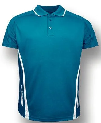 Weekend Steals Await Elite Golf Polo - Cyan/White