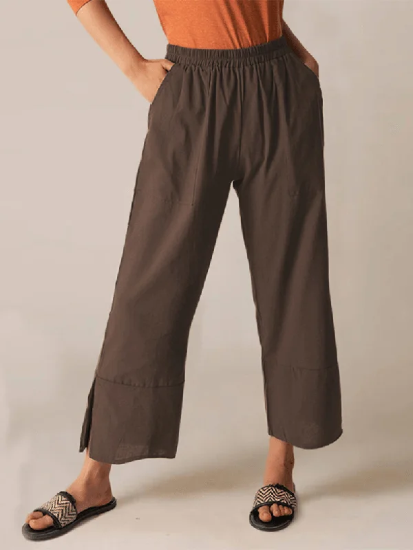 Weekend Deals That Amaze Casual Fork Elastic Waist Ninth Fork Solid Loose Fit Pants for Women