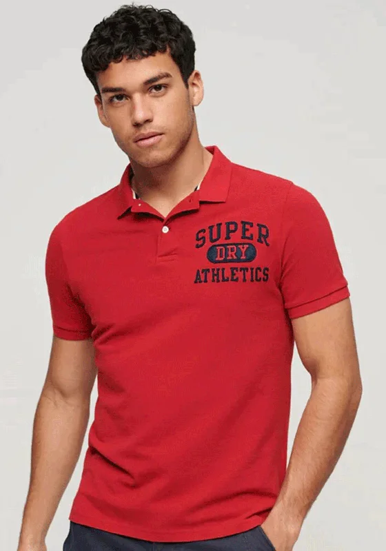 Superdry Vintage Superstate Polo Shirt, Barndoor Red