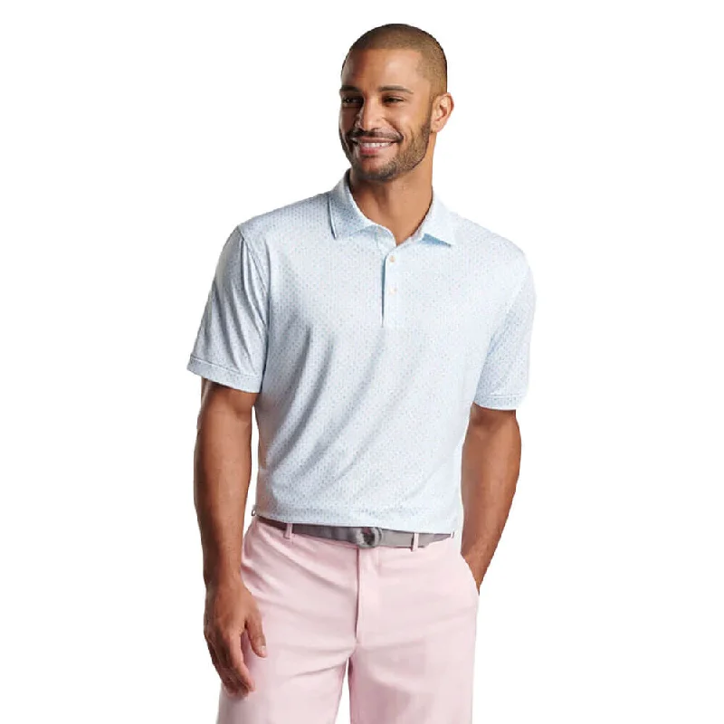 Weekend Sale: Don't Miss Out Peter Millar Pina Skullada Performance Jersey Polo Shirt - White/Cottage Blue