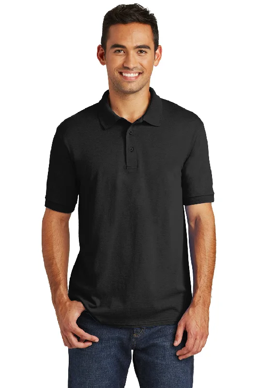 Special Price Port & Company Mens Core Stain Resistant Short Sleeve Polo Shirt - Jet Black