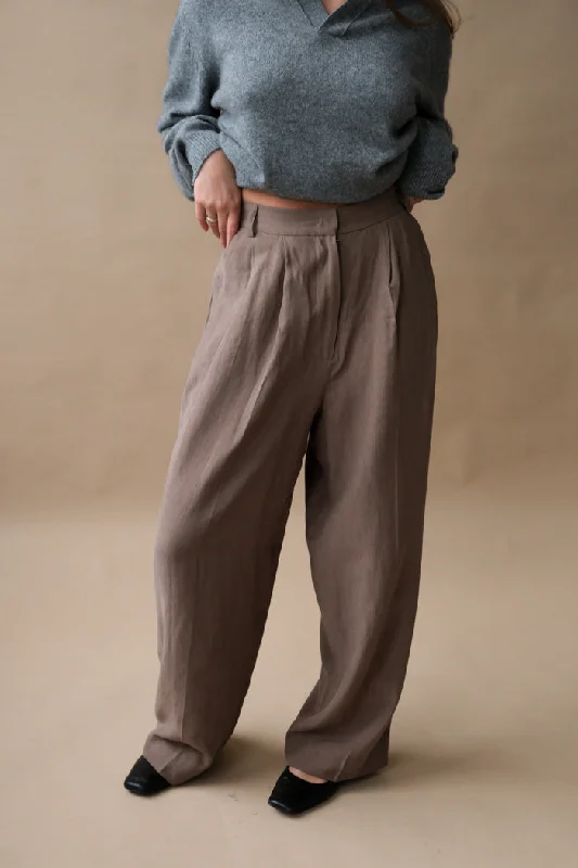 New Deal LINEN BLEND WIDE LEG PANTS