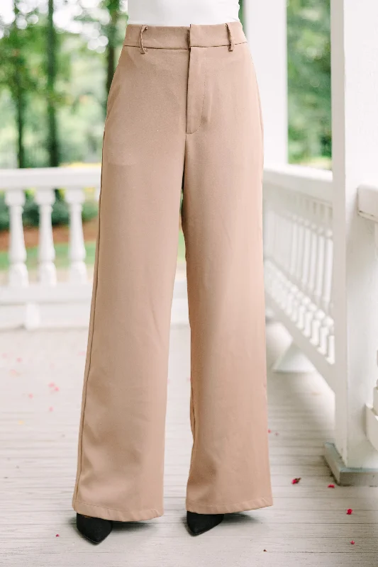 Great Deal Can't Hold Back Camel Brown Pants