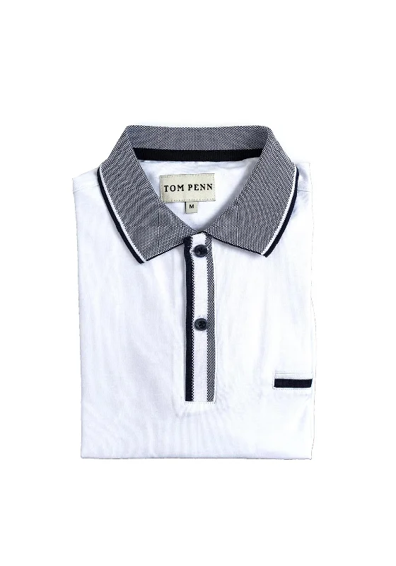 Blowout Deals Tom Penn Contrast Tipped Polo Shirt, White