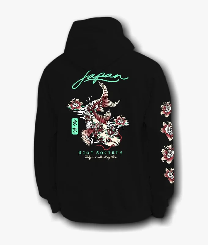 Weekend Deals to Brighten Your Day Japan Koi Tattoo Mens Hoodie