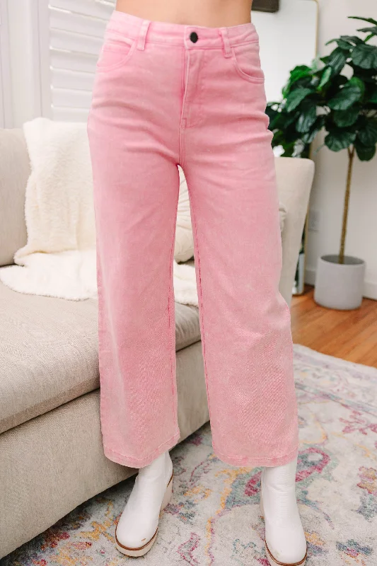 Weekend Discounts to Indulge In Wish For Fun Pink Crop Jeans