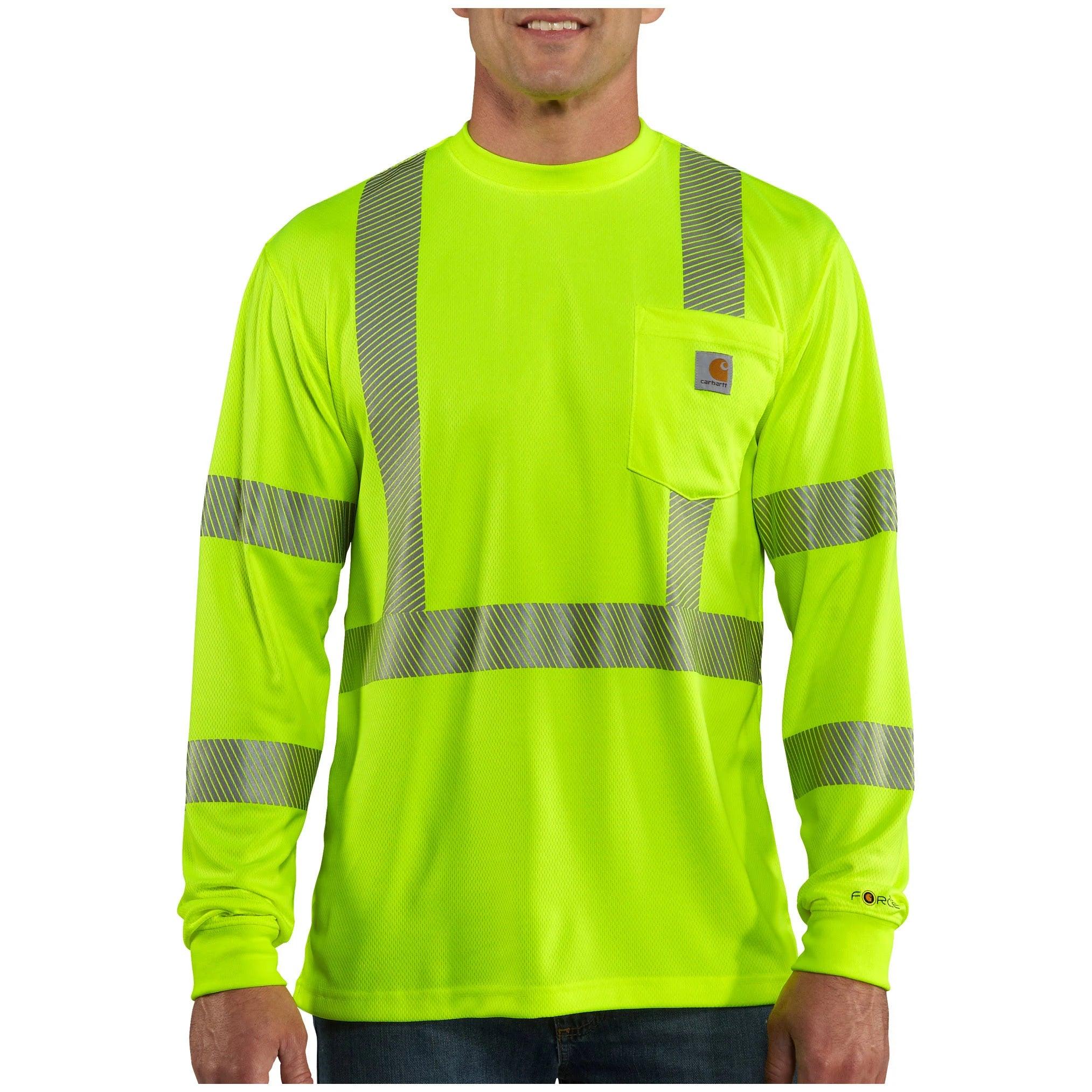 Class 3 High Visibility Force Long Sleeve T-Shirt - Brite Lime