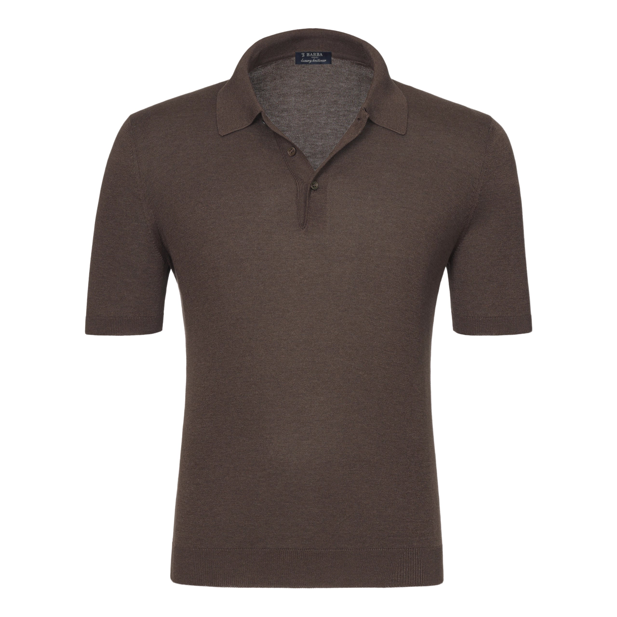 Exclusive Offer Silk Polo Shirt in Brown