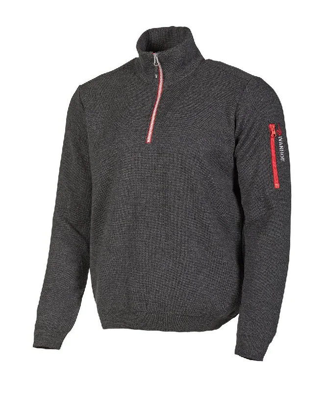 Price Blitz HADAR HALF ZIP, 100% MERINOWOLLE  — GRAPHITE MARL
