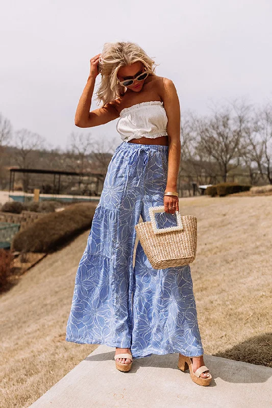 Crazy Deal Swoop In High Waist Pants In Sky Blue