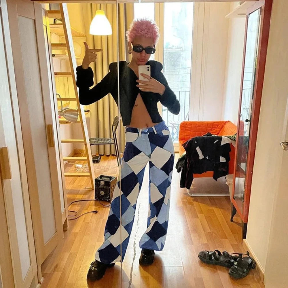 Weekend Bargains to Cherish Harlequin Diamonds Wide Leg Jeans
