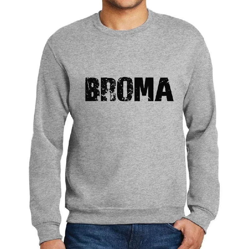 Massive Savings Men's Printed Graphic Sweatshirt Popular Words BROMA Grey Marl