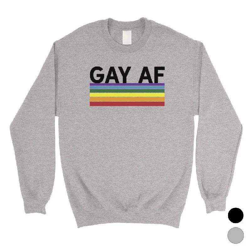 LGBT Gay AF Rainbow Stripes Unisex SweaShirt